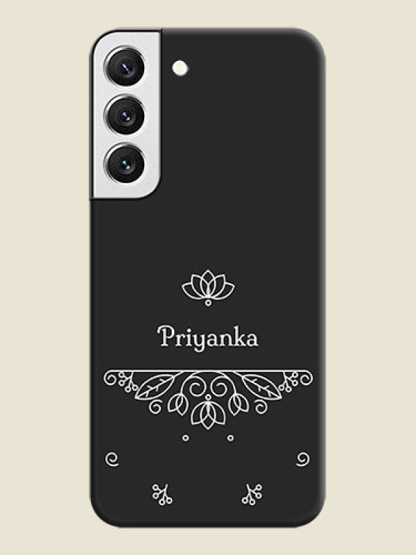 Custom Lotus Garden Custom Text On Space Black Personalized Soft Matte Phone Covers -Samsung Galaxy S22 5G