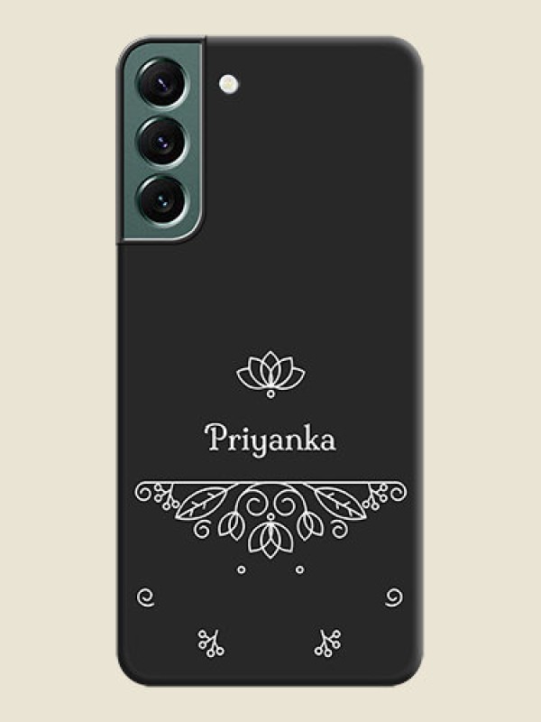 Custom Lotus Garden Custom Text On Space Black Personalized Soft Matte Phone Covers -Samsung Galaxy S22 Plus 5G