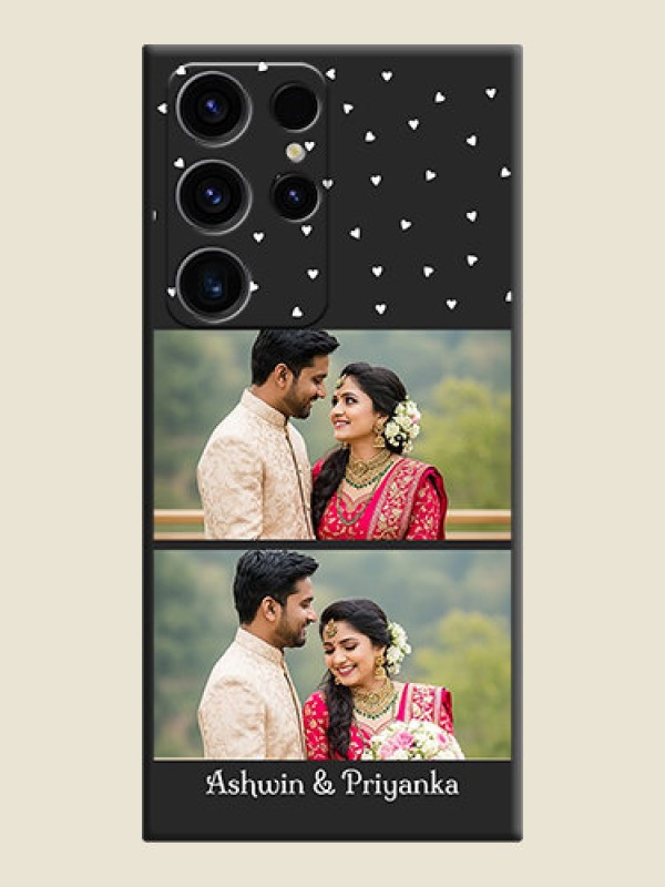 Custom Miniature Love Symbols with Name on Space Black Custom Soft Matte Back Cover - Samsung Galaxy S23 Ultra 5G