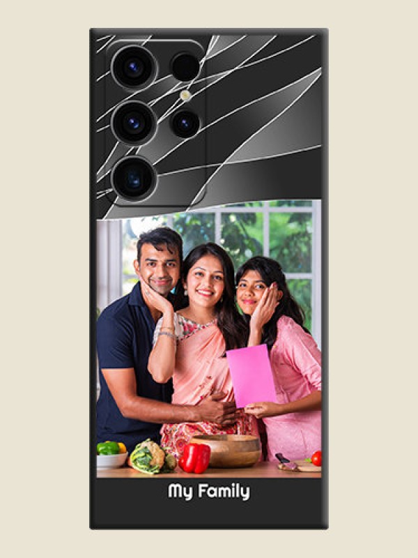 Custom Mixed Wave Lines on Photo on Space Black Soft Matte Mobile Cover - Samsung Galaxy S23 Ultra 5G