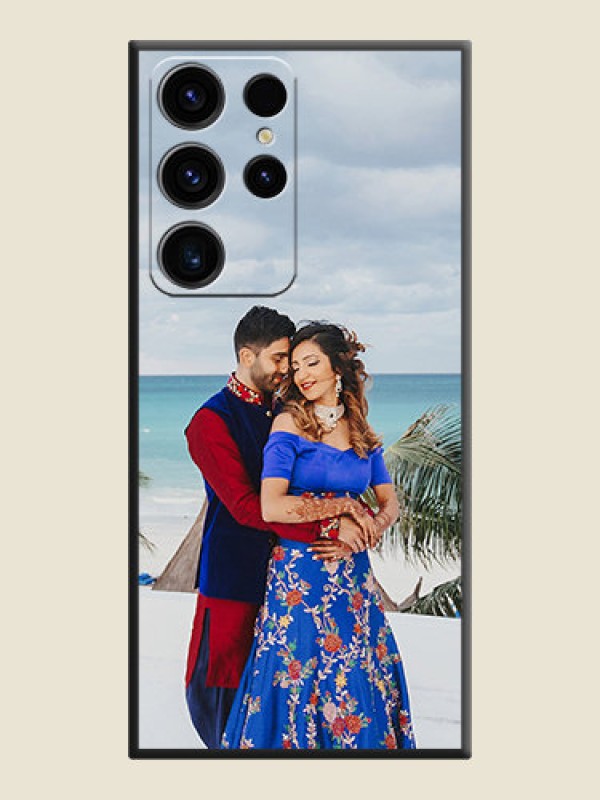 Custom Full Single Pic Upload On Space Black Personalized Soft Matte Phone Covers -Samsung Galaxy S23 Ultra 5G