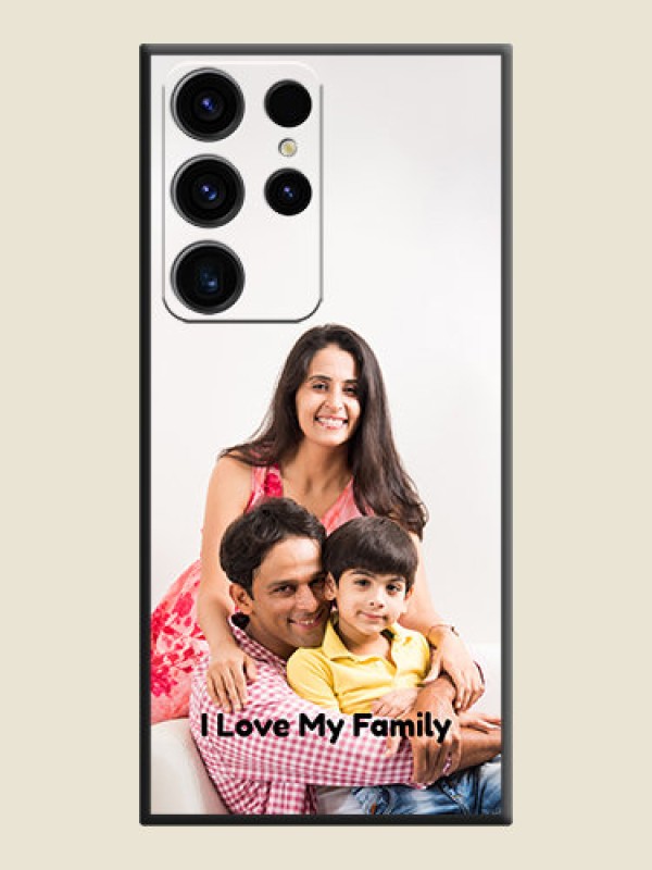 Custom Full Single Pic Upload With Text On Space Black Personalized Soft Matte Phone Covers -Samsung Galaxy S23 Ultra 5G