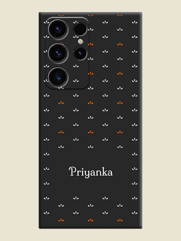 Custom Simple Pattern With Custom Text On Space Black Personalized Soft Matte Phone Covers -Samsung Galaxy S23 Ultra 5G