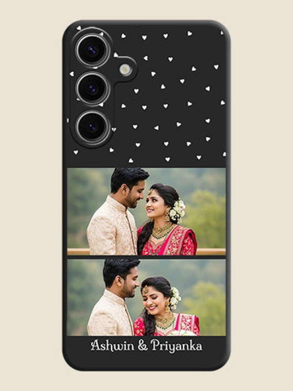 Custom Miniature Love Symbols with Name on Space Black Custom Soft Matte Back Cover - Galaxy S24 5G