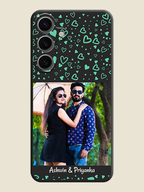Custom Sea Green Indefinite Love Pattern - Photo on Space Black Soft Matte Mobile Cover - Galaxy S24 5G