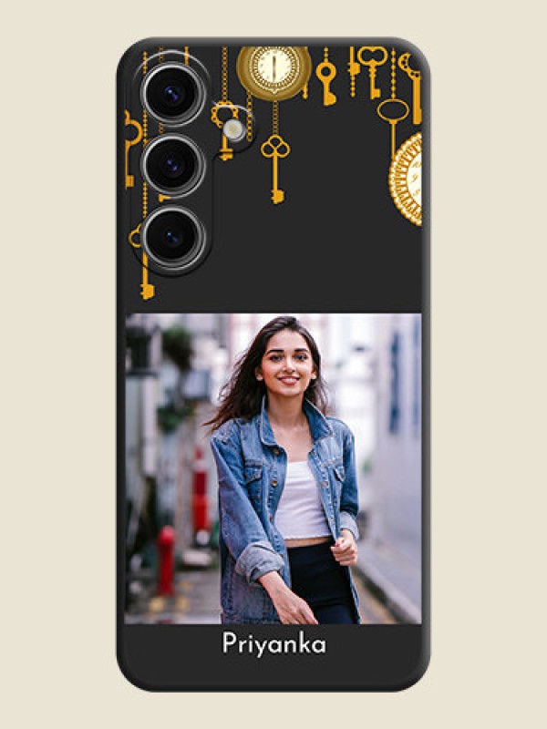 Custom Decorative Design with Text on Space Black Custom Soft Matte Back Cover - Galaxy S24 5G