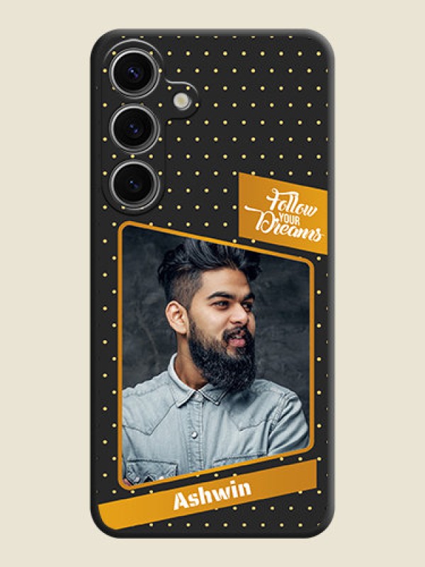 Custom Follow Your Dreams with White Dots on Space Black Custom Soft Matte Phone Cases - Galaxy S24 5G