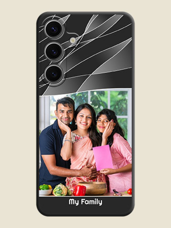 Custom Mixed Wave Lines - Photo on Space Black Soft Matte Mobile Cover - Galaxy S24 5G