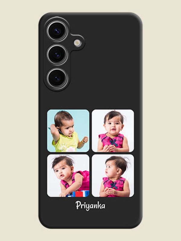 Custom Floral Art with 6 Image Holder - Photo on Space Black Soft Matte Mobile Case - Galaxy S24 5G