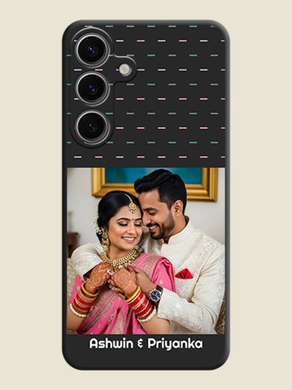 Custom Line Pattern Design with Text on Space Black Custom Soft Matte Phone Back Cover - Galaxy S24 5G