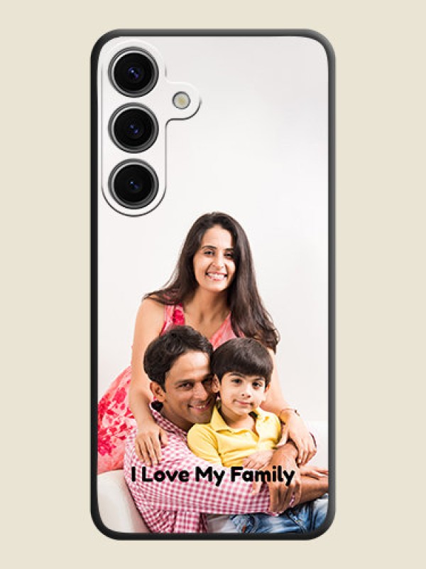 Custom Full Single Pic Upload With Text On Space Black Personalized Soft Matte Phone Covers - Galaxy S24 5G