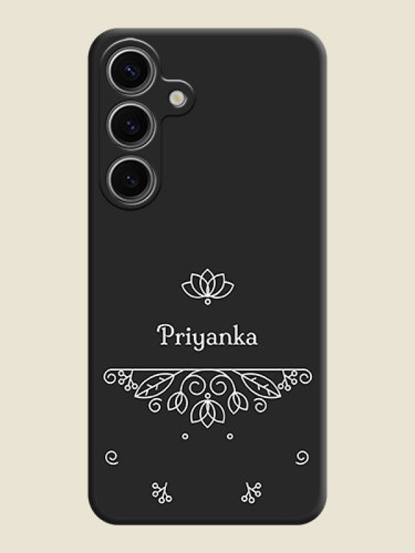 Custom Lotus Garden Custom Text On Space Black Personalized Soft Matte Phone Covers - Galaxy S24 5G