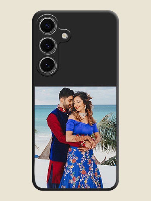 Custom Image Upload With Space Black Color On Custom Soft Matte Mobile Back Cover - Samsung Galaxy S24 5G