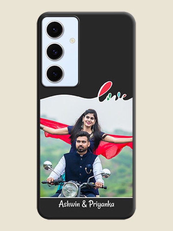 Custom Fall in Love Pattern with Picture on Photo On Space Black Custom Soft Matte Mobile Back Cover - Galaxy S24 FE 5G