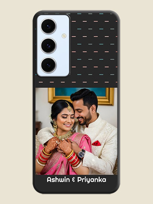 Custom Line Pattern Design with Text On Space Black Custom Soft Matte Mobile Back Cover - Galaxy S24 FE 5G