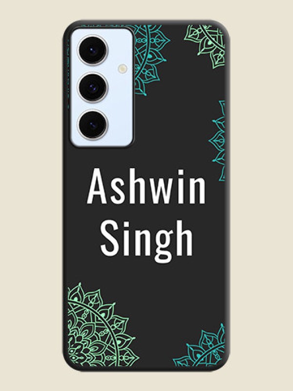 Custom Your Name with Floral Design On Space Black Custom Soft Matte Mobile Back Cover - Galaxy S24 FE 5G