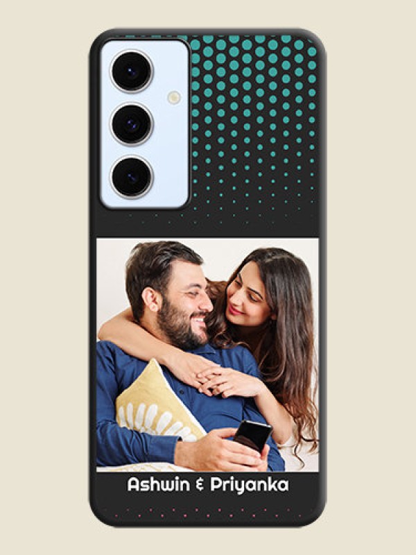 Custom Faded Dots with Grunge Photo Frame and Text On Space Black Custom Soft Matte Mobile Back Cover - Galaxy S24 FE 5G