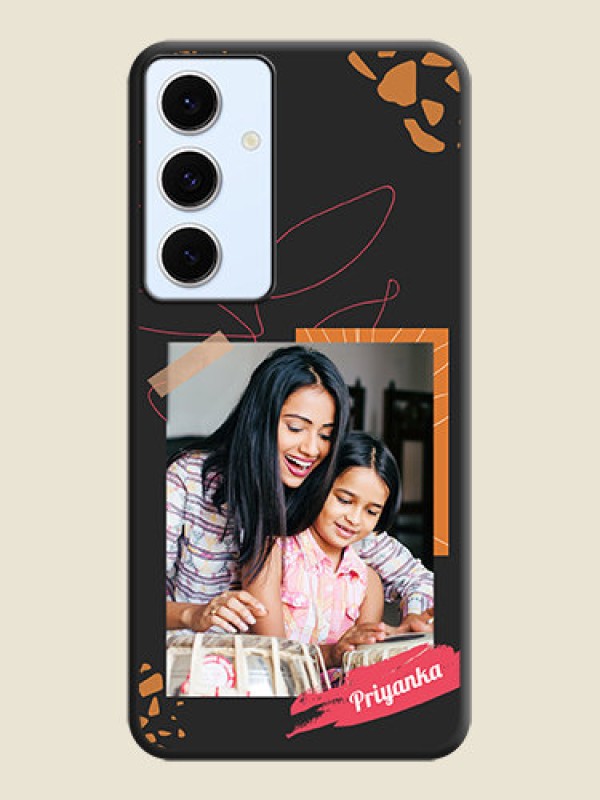 Custom Orange Photo Frame On Space Black Custom Soft Matte Mobile Back Cover - Galaxy S24 FE 5G