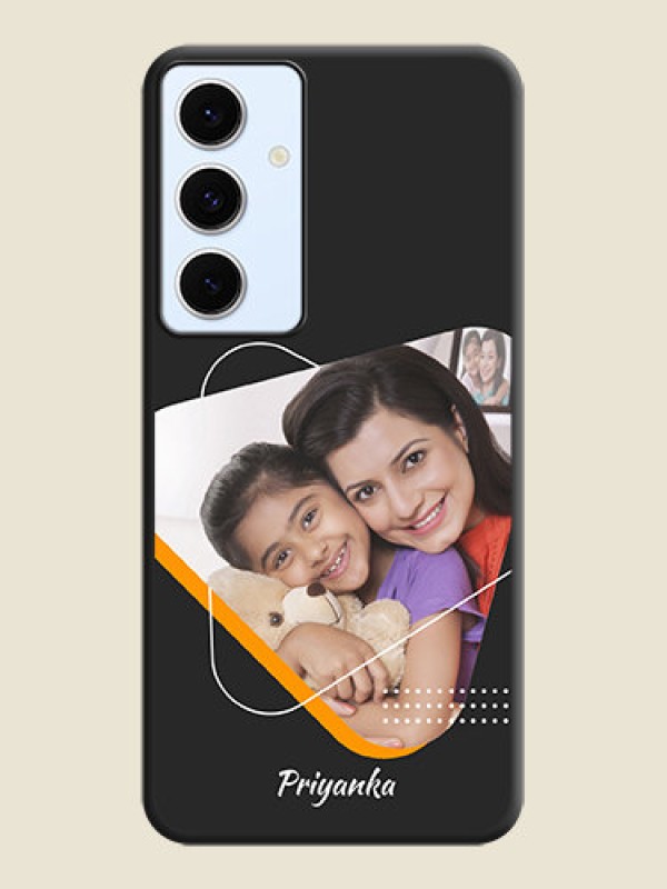 Custom Yellow Triangle on Photo On Space Black Custom Soft Matte Mobile Back Cover - Galaxy S24 FE 5G