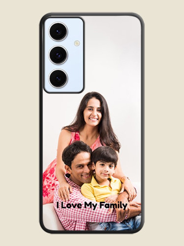 Custom Full Single Pic Upload With Text On Space Black Custom Soft Matte Mobile Back Cover - Galaxy S24 FE 5G