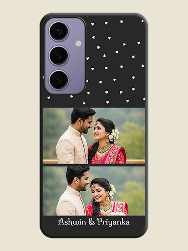Custom Miniature Love Symbols with Name on Space Black Custom Soft Matte Back Cover - Galaxy S24 Plus 5G