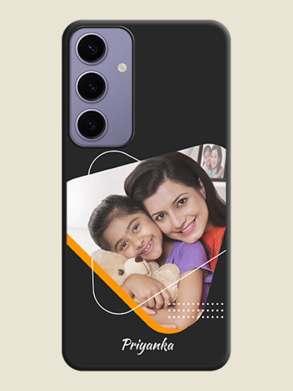 Custom Yellow Triangle - Photo on Space Black Soft Matte Phone Cover - Galaxy S24 Plus 5G