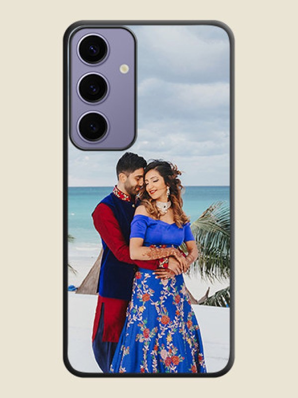 Custom Full Single Pic Upload On Space Black Personalized Soft Matte Phone Covers - Galaxy S24 Plus 5G