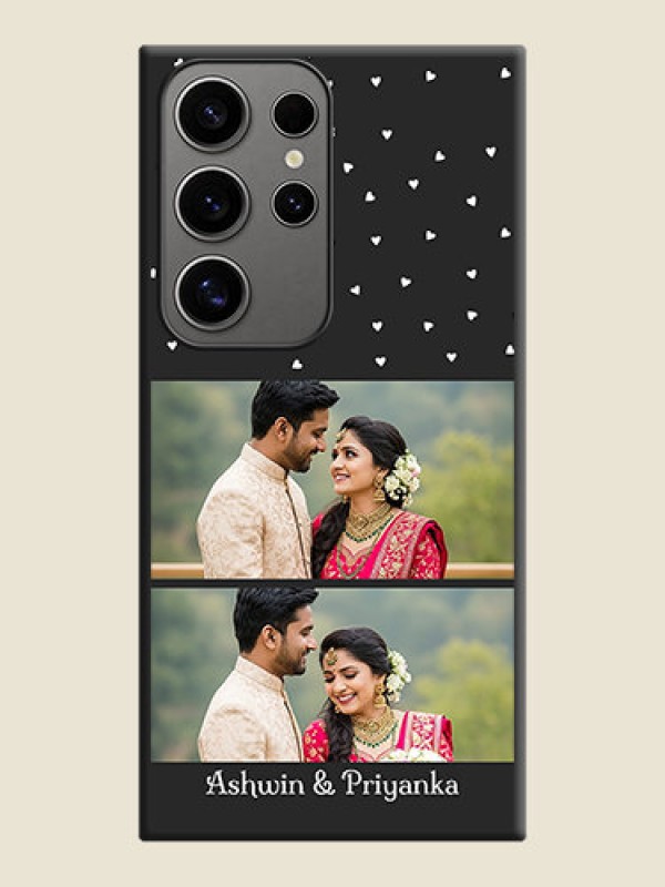Custom Miniature Love Symbols with Name on Space Black Custom Soft Matte Back Cover - Galaxy S24 Ultra 5G