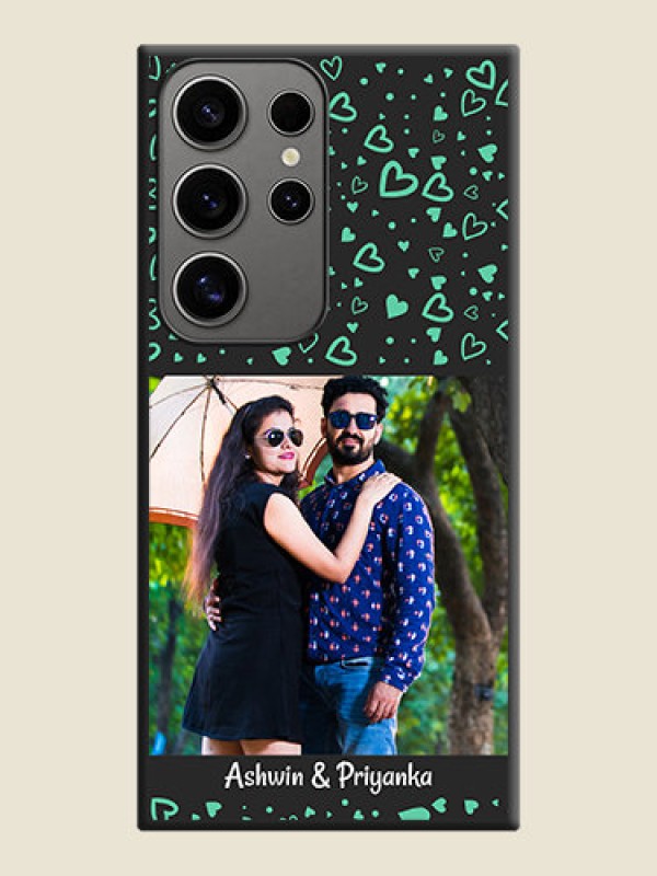 Custom Sea Green Indefinite Love Pattern - Photo on Space Black Soft Matte Mobile Cover - Galaxy S24 Ultra 5G