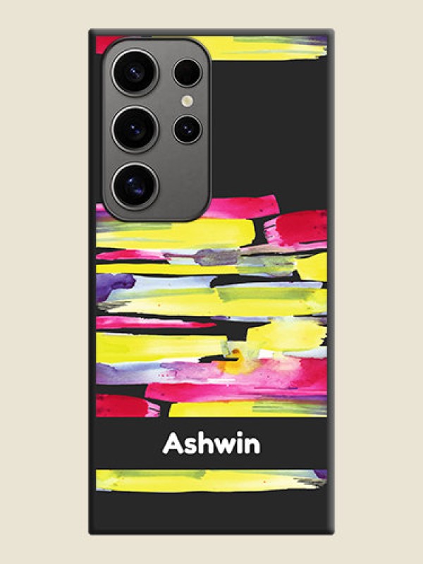 Custom Brush Coloured on Space Black Personalized Soft Matte Phone Covers - Galaxy S24 Ultra 5G