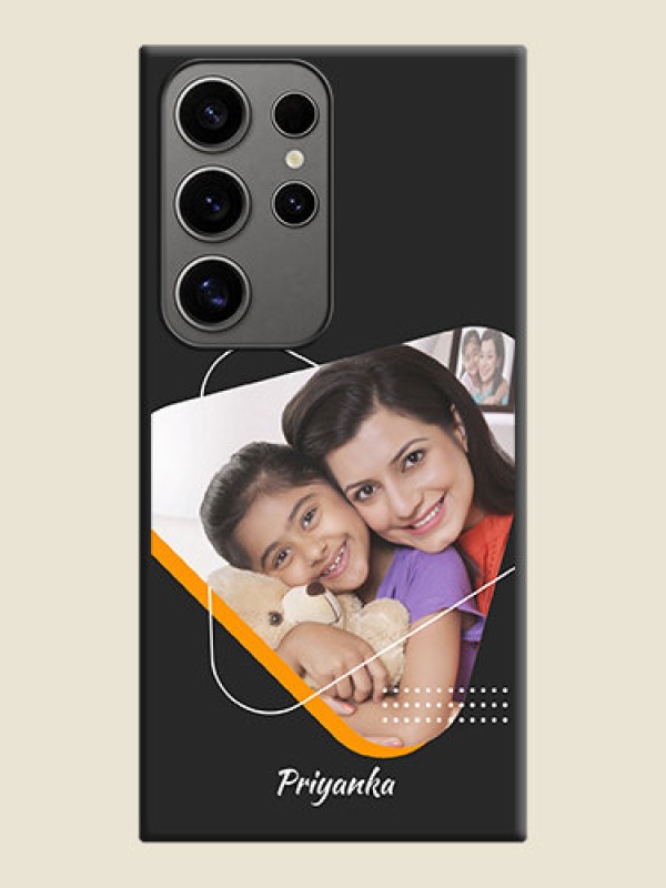 Custom Yellow Triangle - Photo on Space Black Soft Matte Phone Cover - Galaxy S24 Ultra 5G