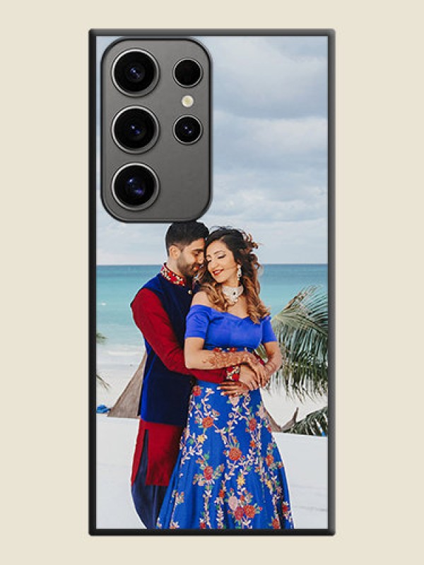 Custom Full Single Pic Upload On Space Black Personalized Soft Matte Phone Covers - Galaxy S24 Ultra 5G
