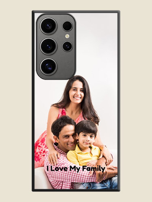 Custom Full Single Pic Upload With Text On Space Black Personalized Soft Matte Phone Covers - Galaxy S24 Ultra 5G