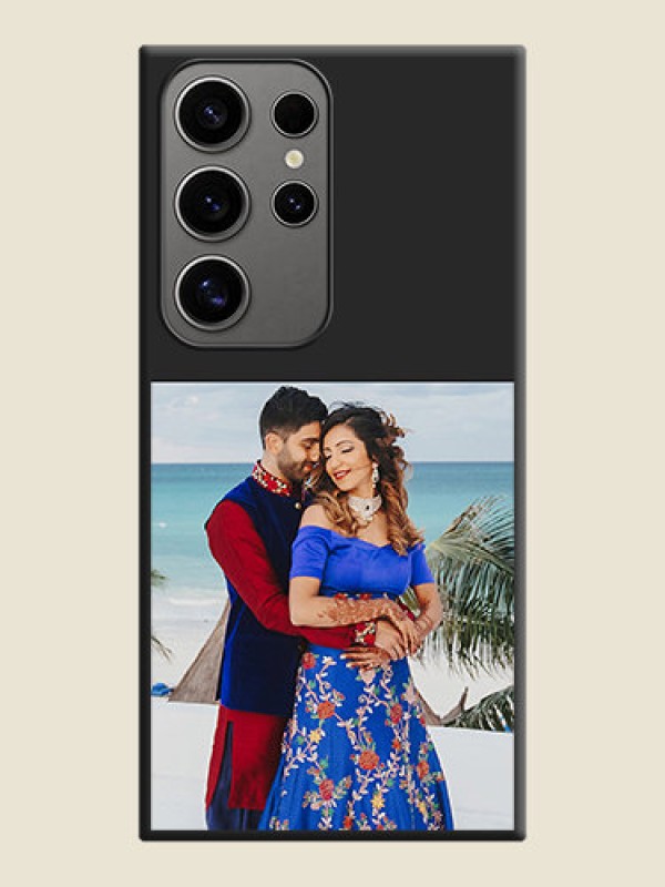 Custom Image Upload With Space Black Color On Custom Soft Matte Mobile Back Cover - Samsung Galaxy S24 Ultra 5G