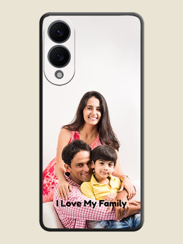 Custom Full Single Pic Upload With Text On Space Black Custom Soft Matte Mobile Back Cover - Samsung Galaxy S25 Edge 5G