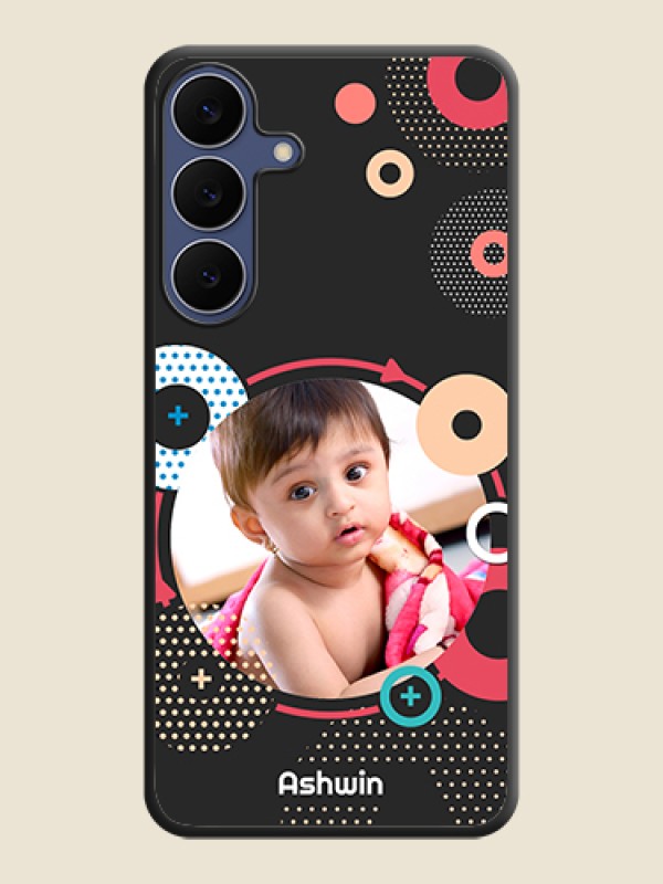 Custom Multicoloured Round Image On Space Black Custom Soft Matte Mobile Back Cover - Samsung Galaxy S25 FE 5G
