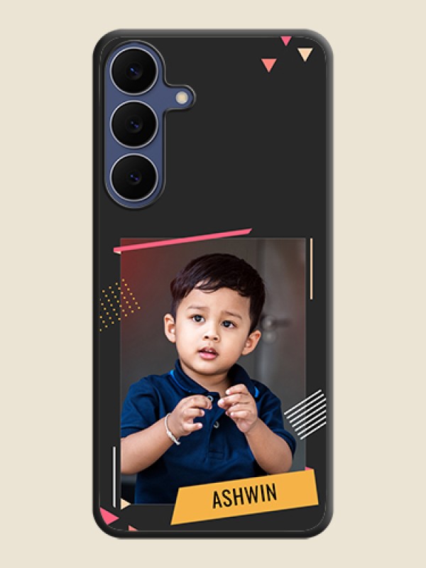 Custom Photo Frame with Triangle Small Dots on Photo On Space Black Custom Soft Matte Mobile Back Cover - Samsung Galaxy S25 FE 5G