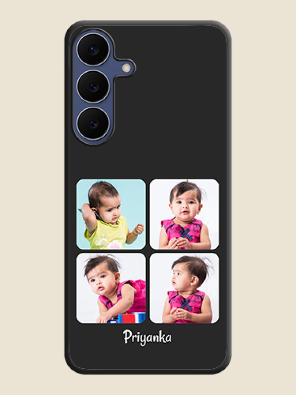 Custom Floral Art with 6 Image Holder on Photo On Space Black Custom Soft Matte Mobile Back Cover - Samsung Galaxy S25 FE 5G