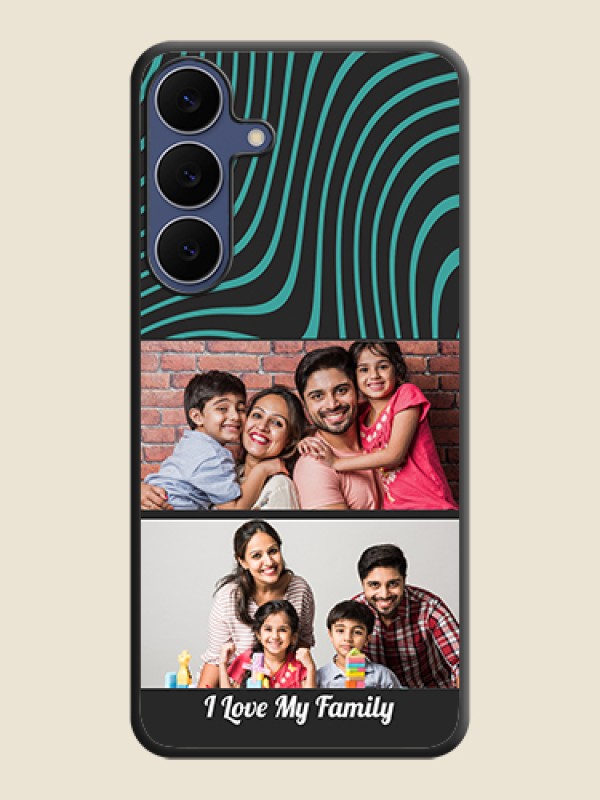 Custom Wave Pattern with 2 Image Holder On Space Black Custom Soft Matte Mobile Back Cover - Samsung Galaxy S25 FE 5G