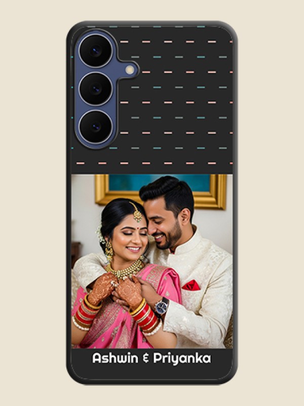 Custom Line Pattern Design with Text On Space Black Custom Soft Matte Mobile Back Cover - Samsung Galaxy S25 FE 5G