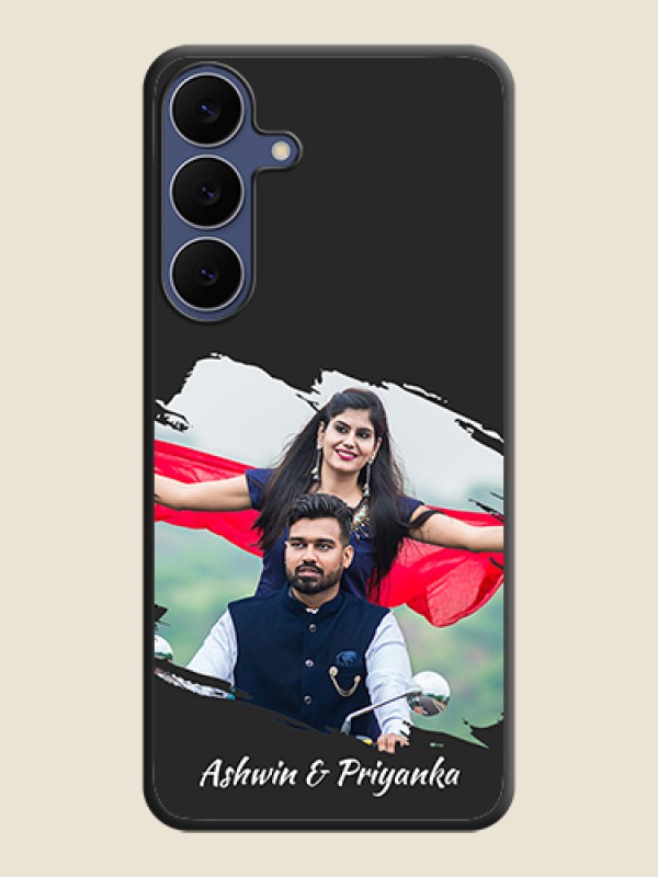 Custom Grunge Brush Strokes on Photo On Space Black Custom Soft Matte Mobile Back Cover - Samsung Galaxy S25 FE 5G