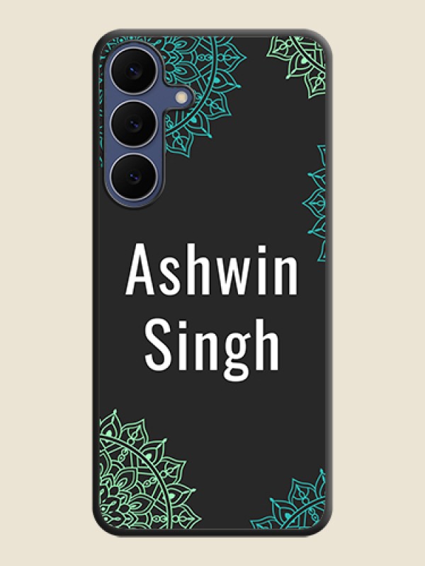 Custom Your Name with Floral Design On Space Black Custom Soft Matte Mobile Back Cover - Samsung Galaxy S25 FE 5G