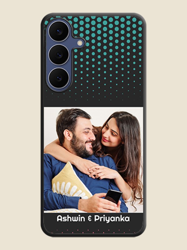 Custom Faded Dots with Grunge Photo Frame and Text On Space Black Custom Soft Matte Mobile Back Cover - Samsung Galaxy S25 FE 5G
