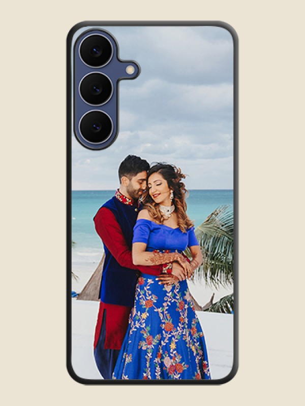 Custom Full Single Pic Upload On Space Black Custom Soft Matte Mobile Back Cover - Samsung Galaxy S25 FE 5G