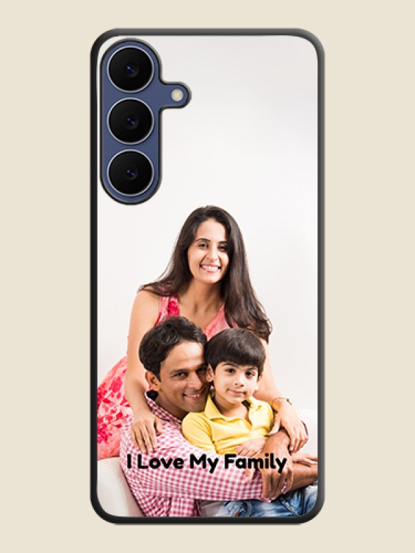 Custom Full Single Pic Upload With Text On Space Black Custom Soft Matte Mobile Back Cover - Samsung Galaxy S25 FE 5G