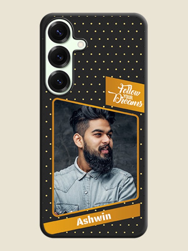 Custom Follow Your Dreams with White Dots On Space Black Custom Soft Matte Mobile Back Cover - Galaxy S25 Plus 5G