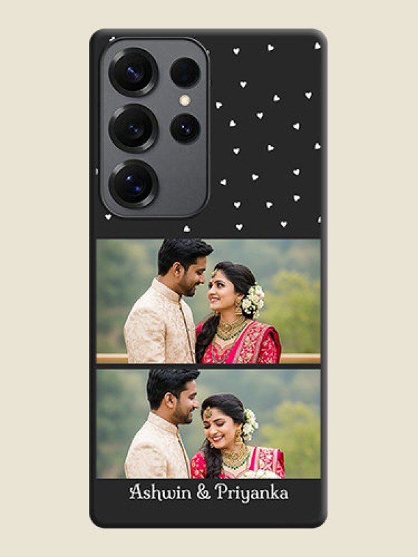 Custom Miniature Love Symbols with Name On Space Black Custom Soft Matte Mobile Back Cover - Galaxy S25 Ultra 5G