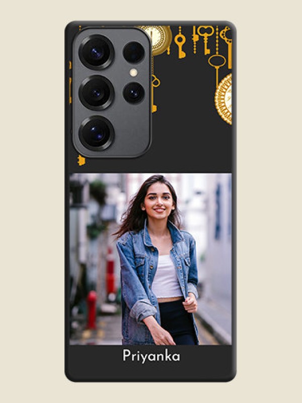 Custom Decorative Design with Text On Space Black Custom Soft Matte Mobile Back Cover - Galaxy S25 Ultra 5G