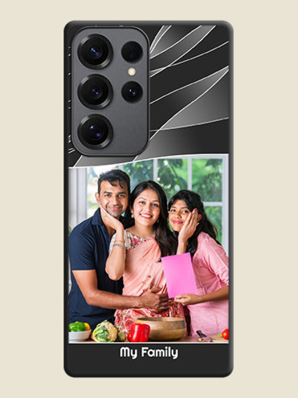 Custom Mixed Wave Lines on Photo On Space Black Custom Soft Matte Mobile Back Cover - Galaxy S25 Ultra 5G