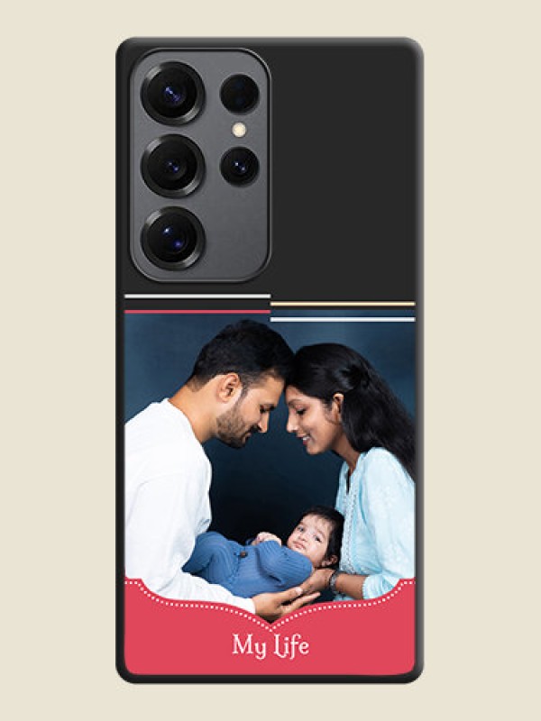 Custom Classic Plain Design with Name On Space Black Custom Soft Matte Mobile Back Cover - Galaxy S25 Ultra 5G